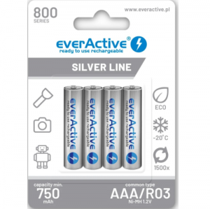 Everactive rechargeable HR03 750mAh Always ready Blistera iepakojumā 4gb.