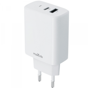 Maxlife MXTC-10-20AC Mobilo telefonu lādētājs Type C + USB 20W