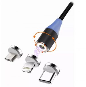 Msonic MLU651 3in1 Micro USB Lightning Type-C magnētisks kabelis