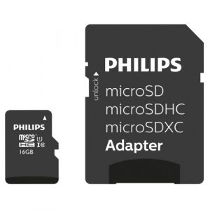 Philips MicroSDHC 16GB class 10/UHS 1 + Adapter