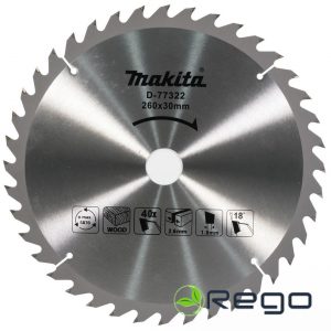 Makita Zāģripa kokam 260X2.6X30mm 18° T40, Standard kokam T.C.T. (D-77322)