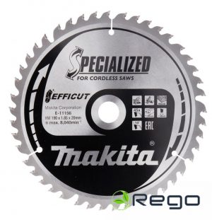 Makita Zāģripa kokam 190x1.85x20mm 10° 45z EFFICUT (E-11156)