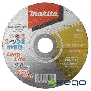 Makita Griezripa 125X0.8mm, Z60V-BF, Inox/Metāls (E-22953)